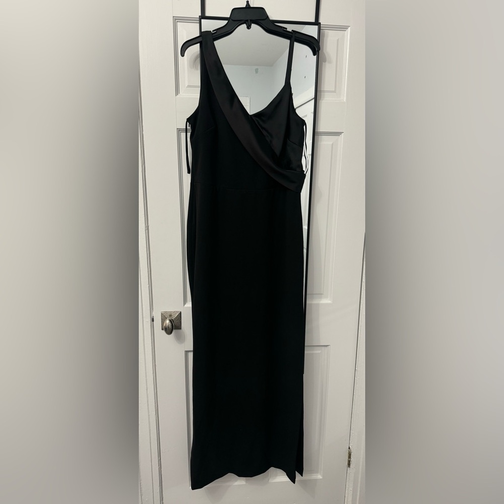 LAUREN RALPH LAUREN Women’s Plus Abra One-Shoulder Evening Dress Black 14